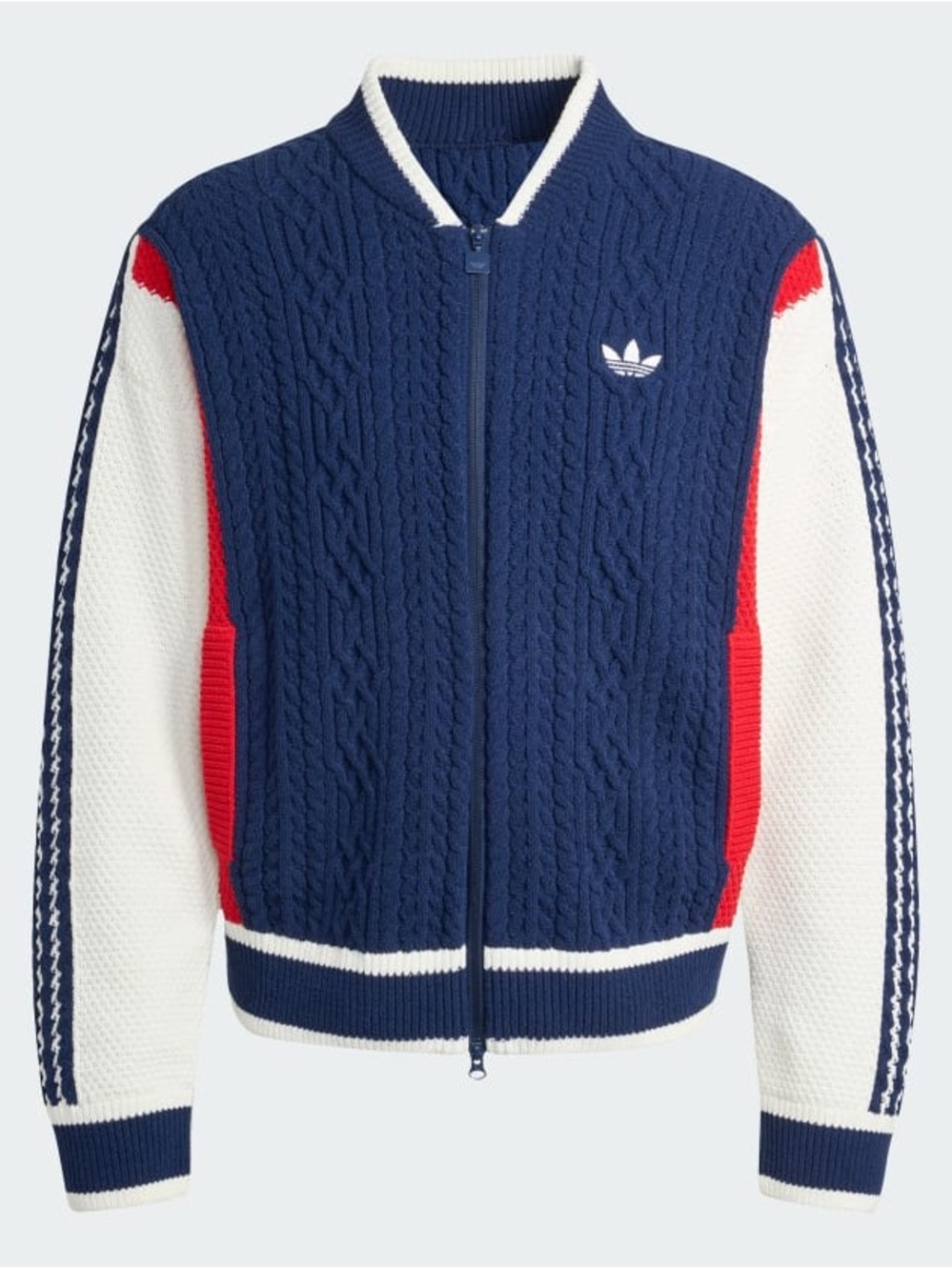 Adidas Originals Retro Remix Cardigan Full-Zip Knit Sweater Night Indigo 2XL EUC